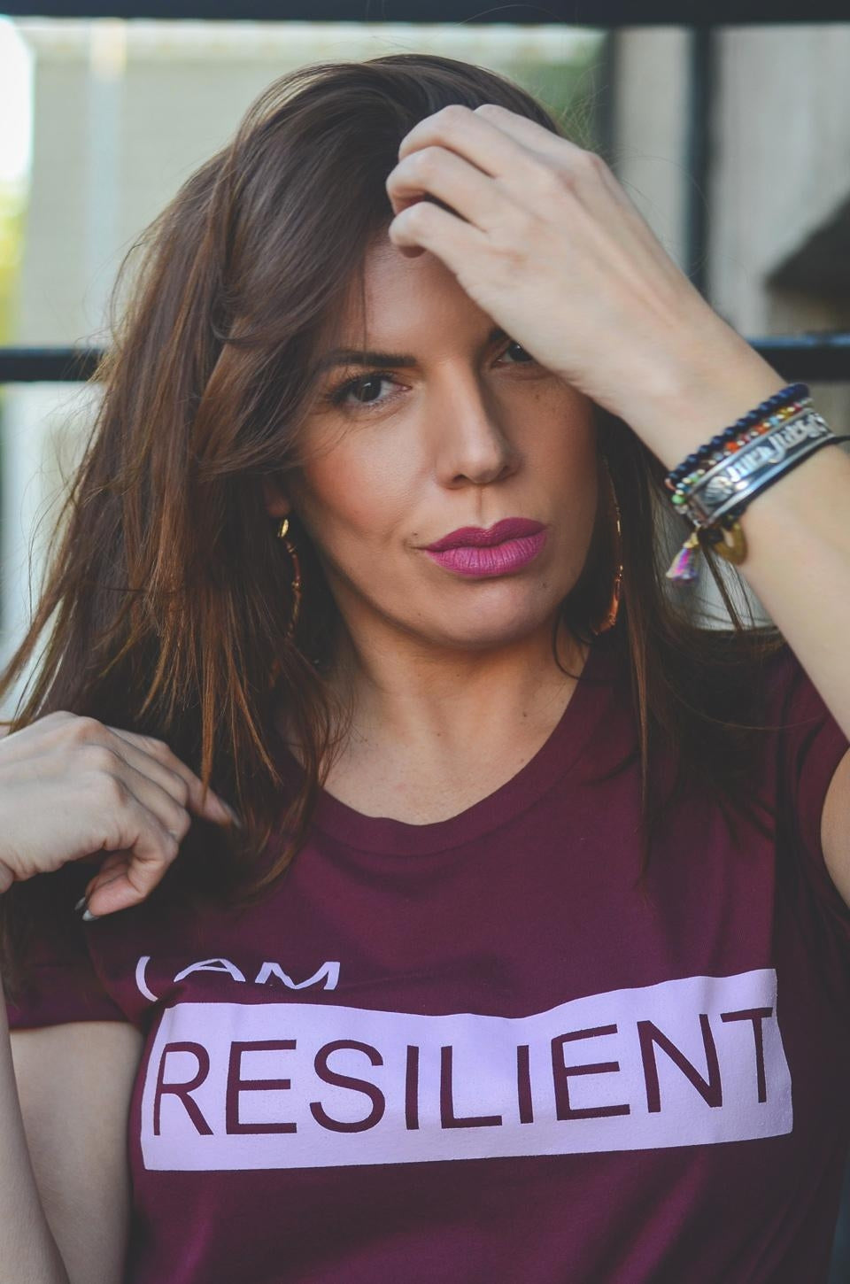 I AM RESILIENT T-shirt Burgundy