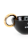 24K Gold Ceramic Con Ovarios.™ Cappuccino Mug In Black