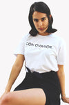 Con Ovarios.™ T-Shirt in White (Bundle It and Save)