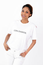 Happy Con Ovarios.™ T-Shirt in White