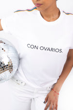 Happy Con Ovarios. T-Shirt in White