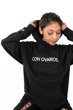 Con Ovarios. Embroidered Hoodie Black (Bundle It and Save)